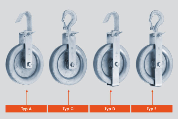 Ausziehrollen als Hilfewerkzeug für Installationen von Kabeln im Leitungsbau